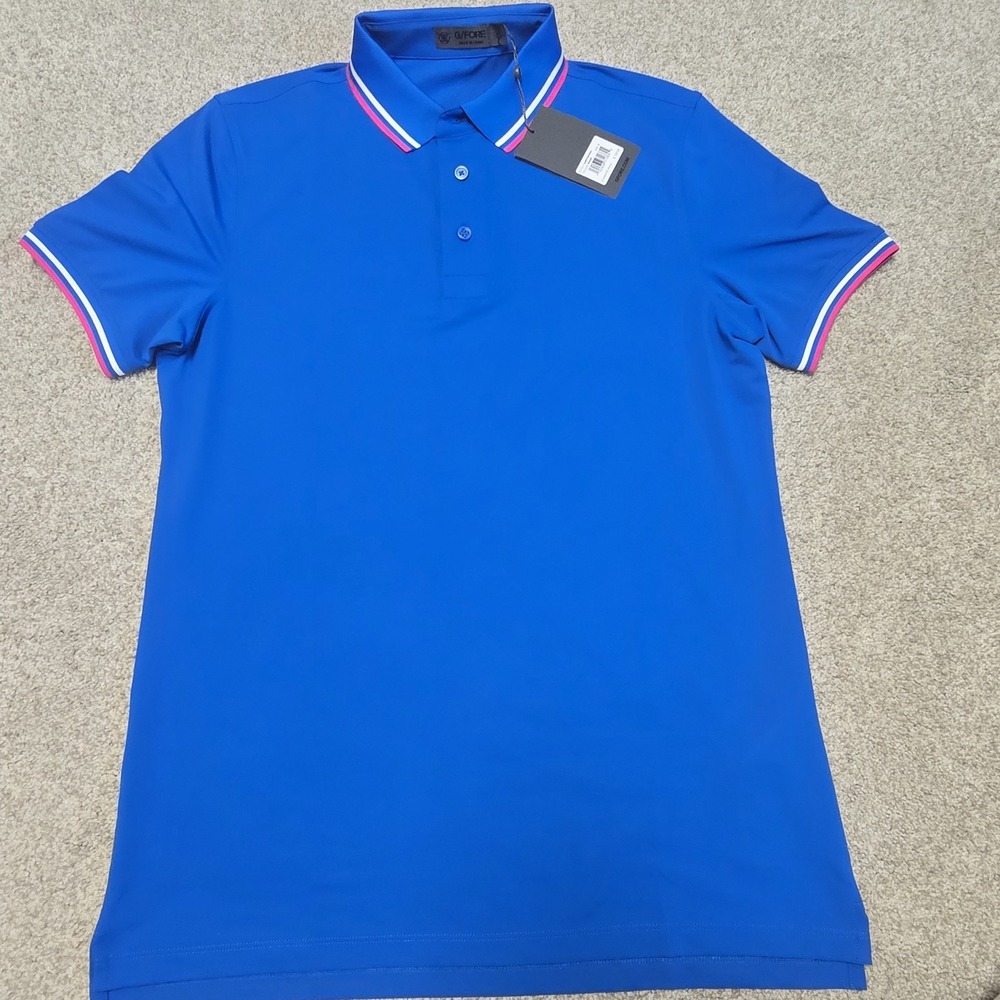 G/FORE Contrast Dual Lines Banded Sleeve‎ Tech Pique Golf Polo Men's S MSRP $120